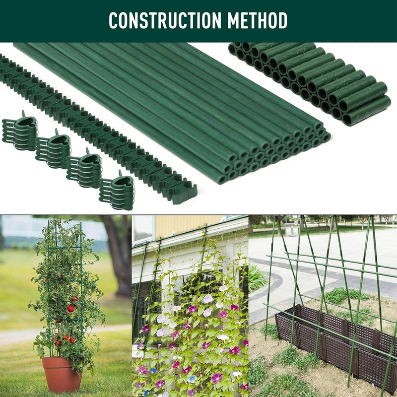 MAXPACE 93pcs Garden Stakes Kit: Includes 30 Sets of Fiberglass Plant Sticks Supports & Accessories for DIY 4ft, 5ft, 6ft, 7ft Stakes for Tomato, Vegetables, Indoor & Outdoor Gardening Supplies - Image 5